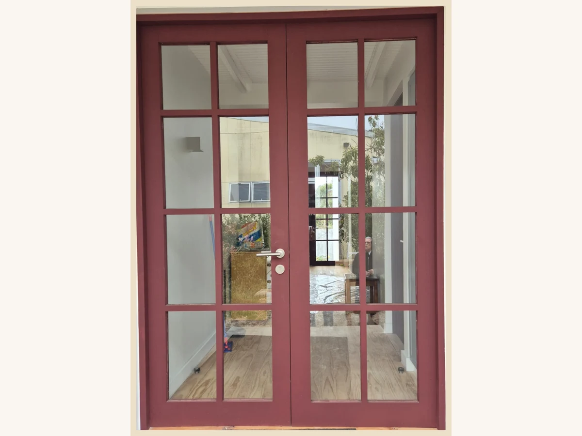 Puerta en 2 hojas vidriadas MDF desnudo para pintura - Madera & Diseño